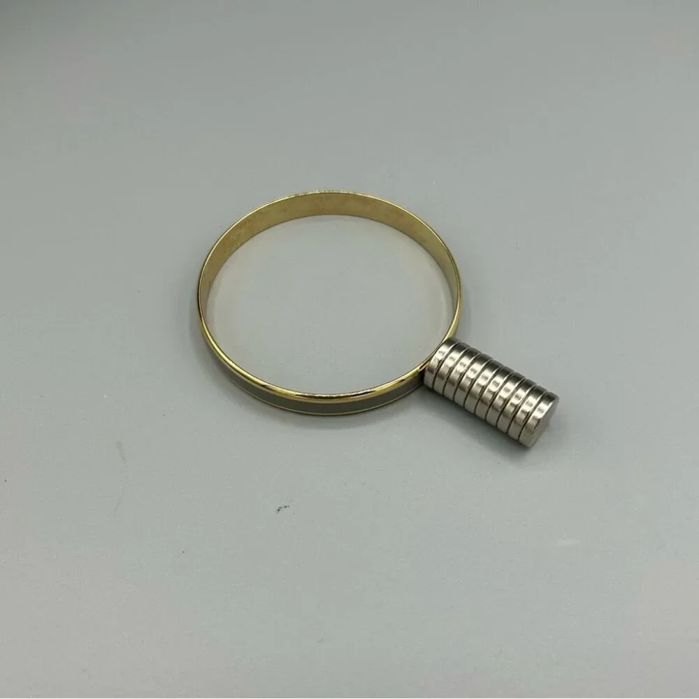 Vintage Gold Tone Magnetic Bangle Bracelet Minimalist Slip On